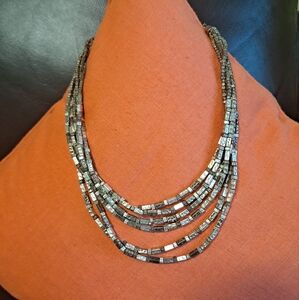 Chico’s 6 Strand Silver Tone Necklace